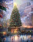 Thomas Kinkade Canvas Paintings - Christmas in New York